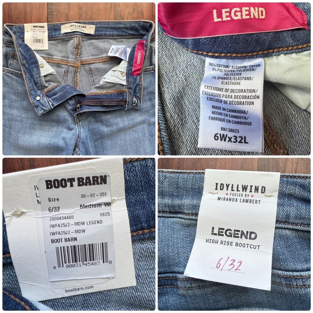New Idyllwind Jeans Miranda Lambert Legend Embroidered Bootcut 6x32 Western NWT - Picture 5 of 15